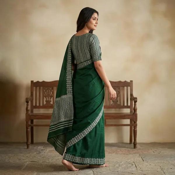 Green_Cotton_Embroidered_Border_Mekhela_Sador_For_Women