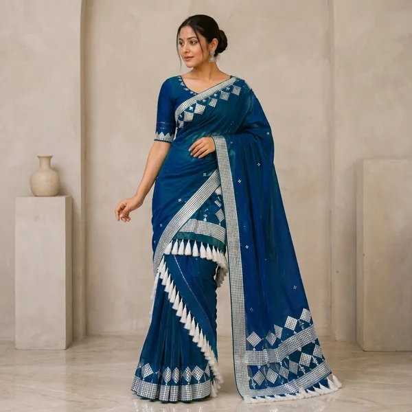 Blue_Cotton_Stone_Lace_Work_Mekhela_Sador_For_Women