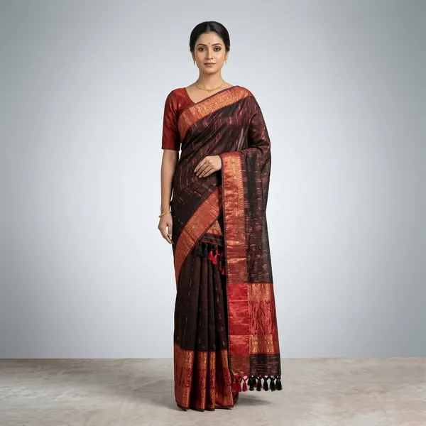 Black_And_Red_Cotton_Zari_Border_Mekhela_Sador_For_Women