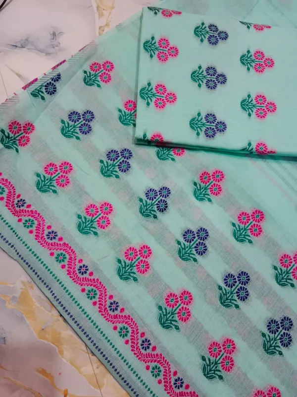 Mint_Green_Cotton_Floral_Embroidered_Mekhela_Sador_For_Women