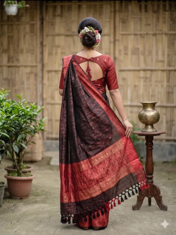 Black_And_Red_Cotton_Zari_Border_Mekhela_Sador_For_Women