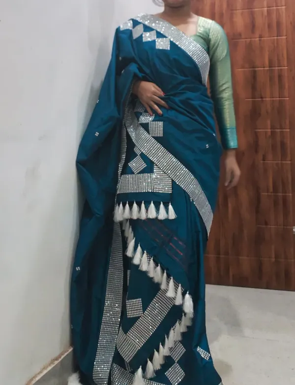 Blue_Cotton_Stone_Lace_Work_Mekhela_Sador_For_Women