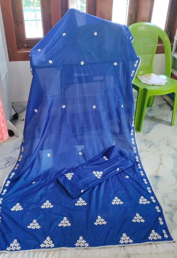 Blue_Cotton_Embroidered_Mekhela_Sador_For_Women
