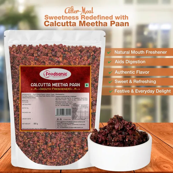 Foodsanic_Calcutta_Meetha_Paan_800G_|_Traditional_Sweet_Paan_Blend_With_Saunf,_Gulkand_&_Rose_|_Refreshing_After-Meal_Mouth_Freshener