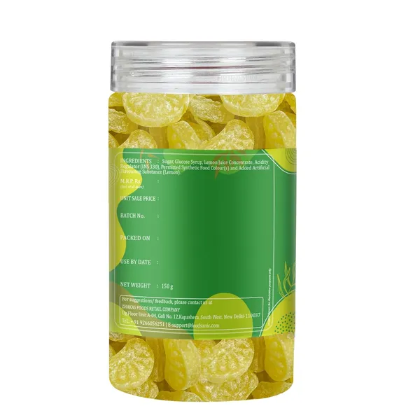 Foodsanic_Lemon_Candy_With_Tangy_Citrus_Notes_|_Smooth_Hard_Candy_Finish_And_Refreshing_Sweet_Taste_|_Ideal_For_Candy_Bowls,_Parties_And_Gifting_Moments_|_Pack_Of_2_|_300G