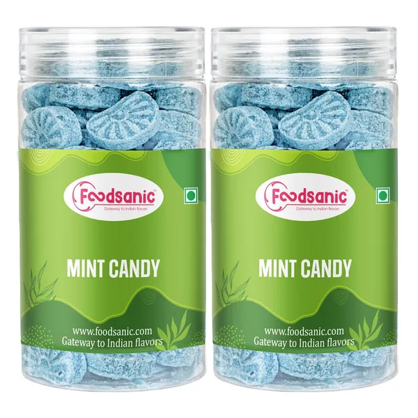 Foodsanic_Mint_Candy_With_Cool_Mint_Flavor_|_Smooth_Hard_Candy_Texture_And_Refreshing_Taste_|_Suitable_For_Travel_Packs,_Candy_Jars_And_Gifting_|_Pack_Of_2_|_300G