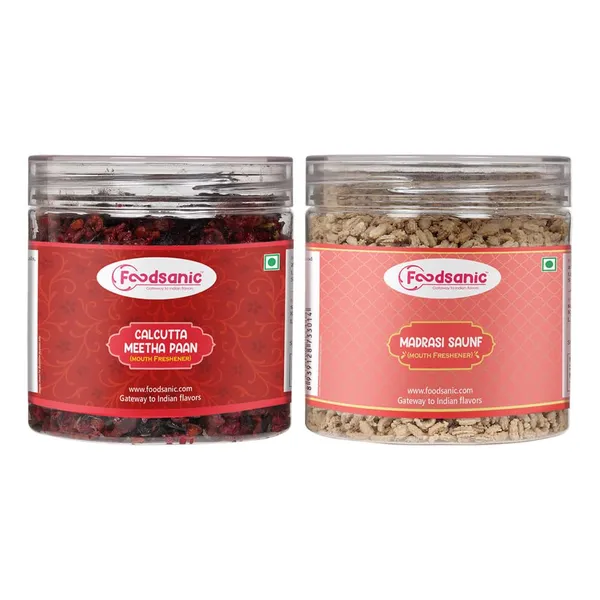 Foodsanic_Calcutta_Meetha_Paan_250G_And_Madrasi_Saunf_200G_Combo_Pack_|_Sweet_Paan_And_Flavorful_Saunf_Mix_With_Traditional_Taste_Ideal_For_Gifting_Family_Enjoyment_And_Festival_Treats