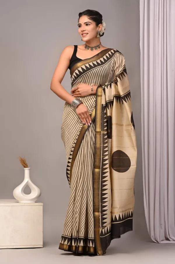 Beige_Maheshwari_Silk_Striped_Temple_Border_Saree_For_Women