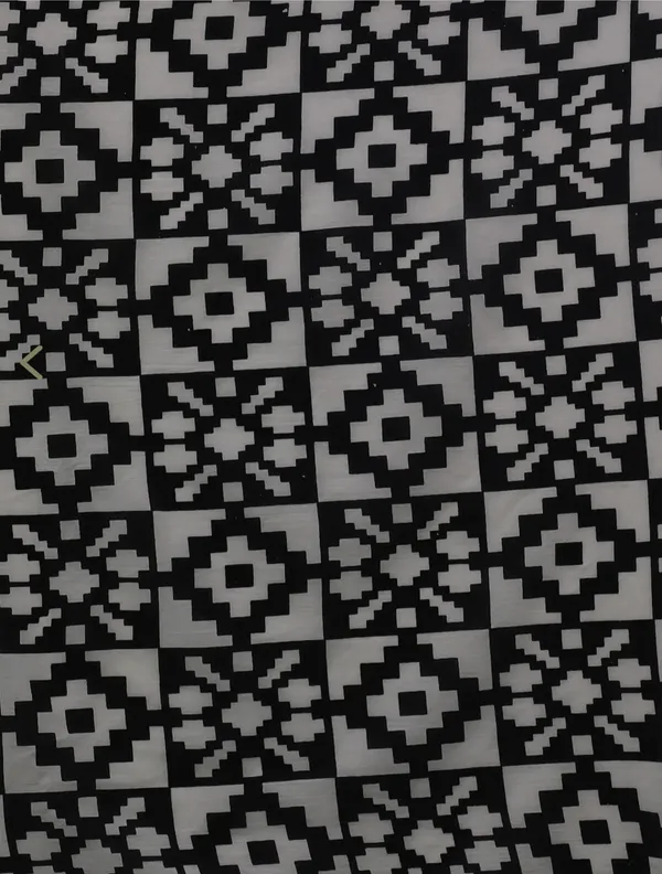 Black_Cotton_Mulmul_Folk_Bird_Printed_Saree_For_Women