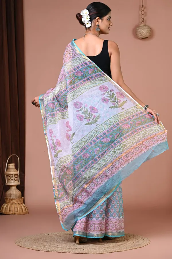 Blue_Pink_Kota_Doria_Floral_Paisley_Printed_Saree_For_Women