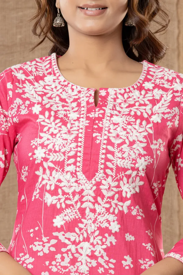 Pink_Floral_Embroidered_Cotton_Straight_Kurta_Set_For_Women