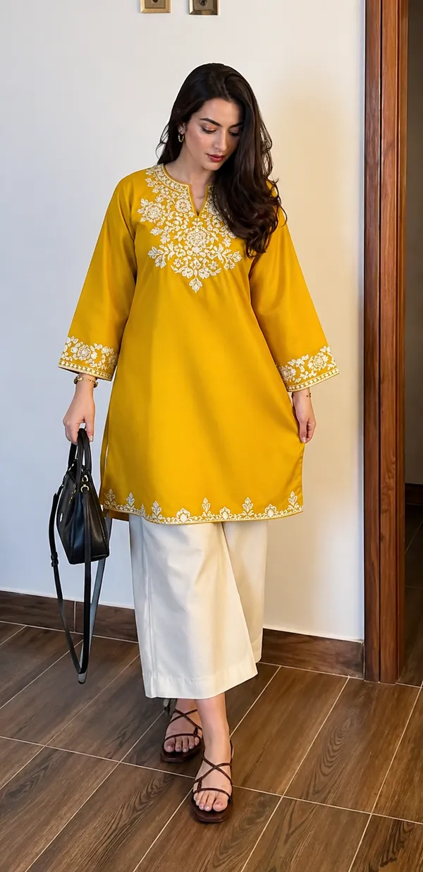 Yellow_Embroidered_Cotton_Straight_Kurta_Set_For_Women