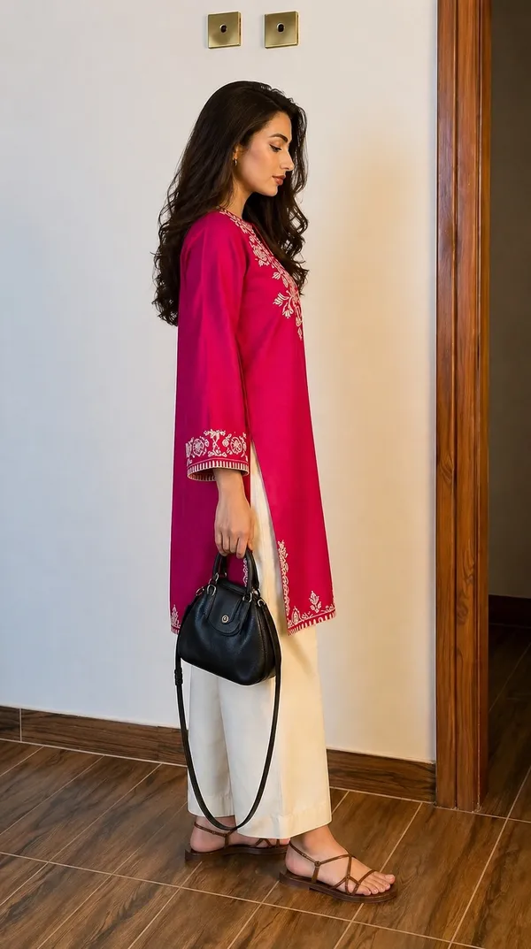 Pink_Embroidered_Cotton_Kurta_White_Palazzo_Set_For_Women