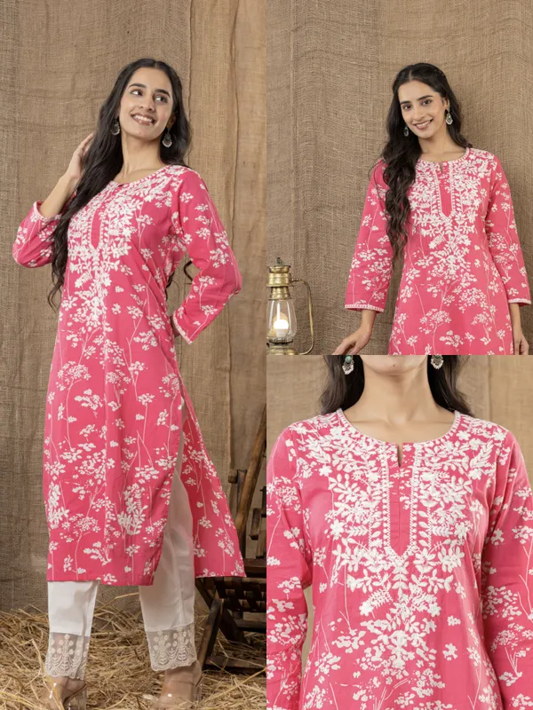 Pink_Floral_Embroidered_Cotton_Straight_Kurta_Set_For_Women
