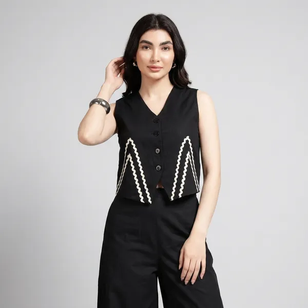 Black_Cotton_Flex_Chevron_Sleeveless_Top_Palazzo_Set_For_Women