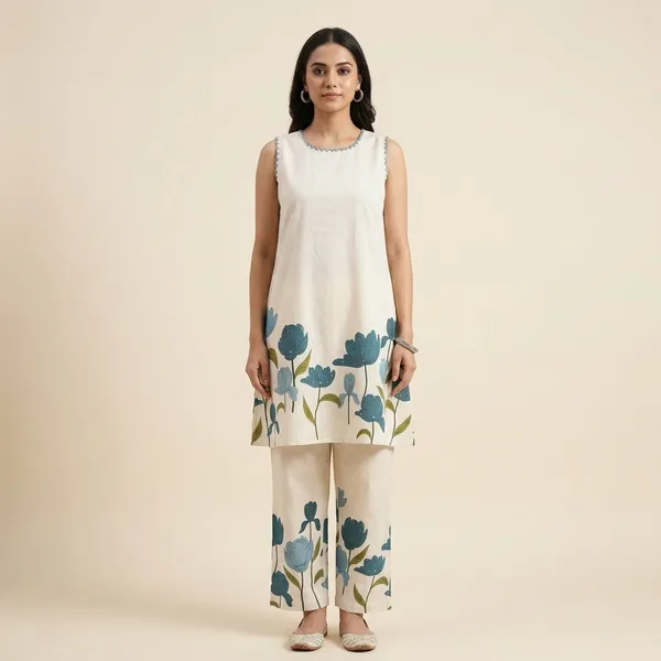 Blue_White_Cotton_Flex_Tunic_Palazzo_Co-Ord_Set_For_Women