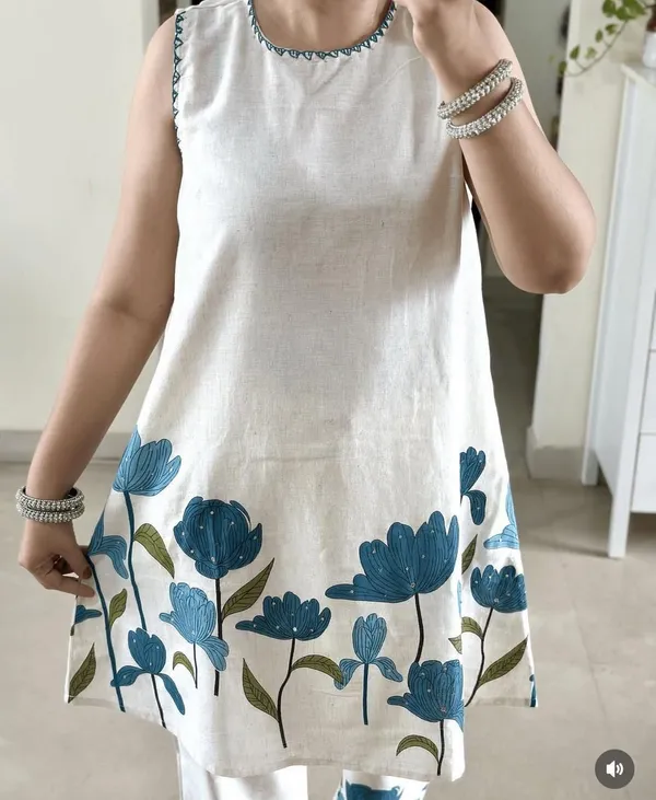 Blue_White_Cotton_Flex_Tunic_Palazzo_Co-Ord_Set_For_Women