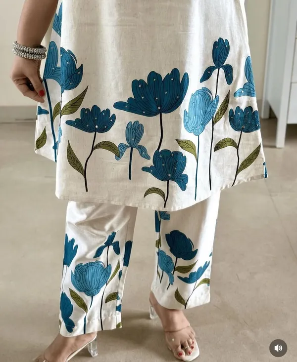 Blue_White_Cotton_Flex_Tunic_Palazzo_Co-Ord_Set_For_Women