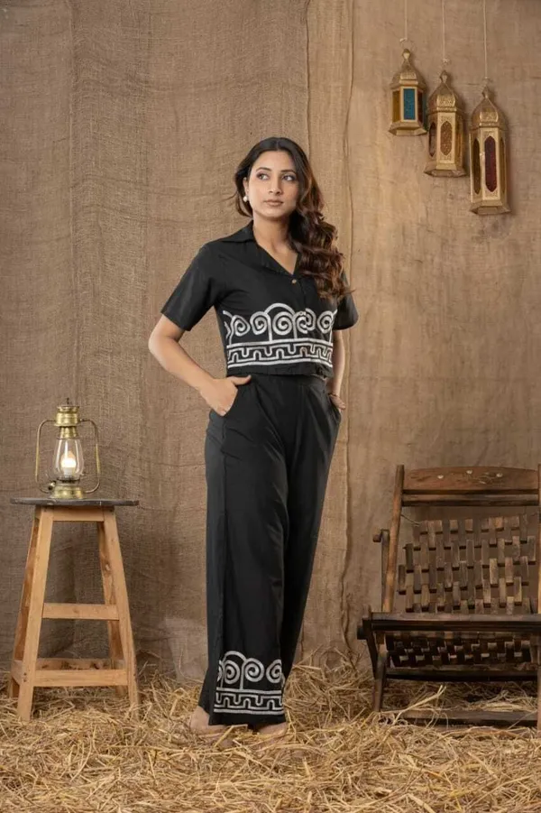 Black_Cotton_Embroidered_Shirt_Pant_Co-Ord_Set_For_Women
