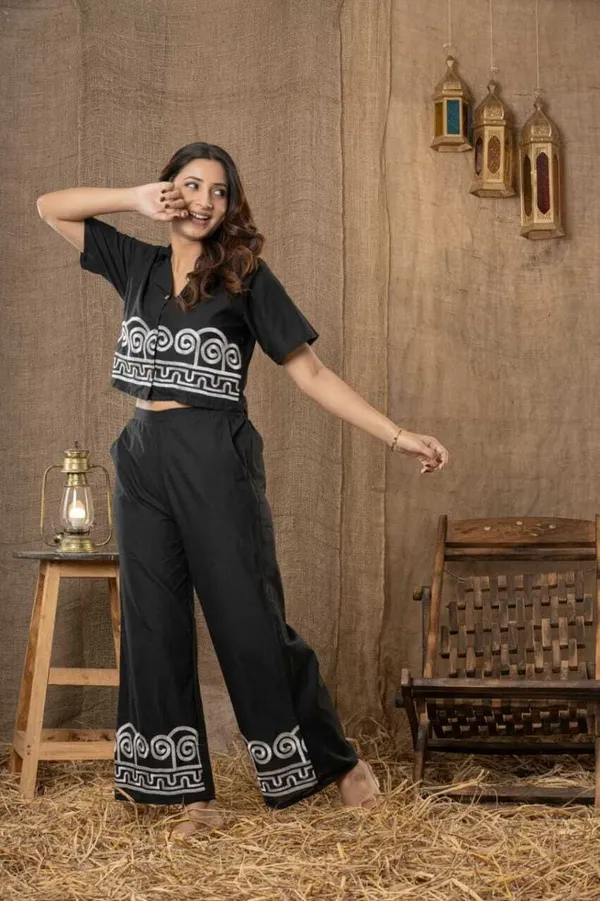 Black_Cotton_Embroidered_Shirt_Pant_Co-Ord_Set_For_Women