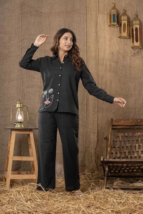 Black_Cotton_Flex_Printed_Shirt_Pant_Co-Ord_Set_For_Women