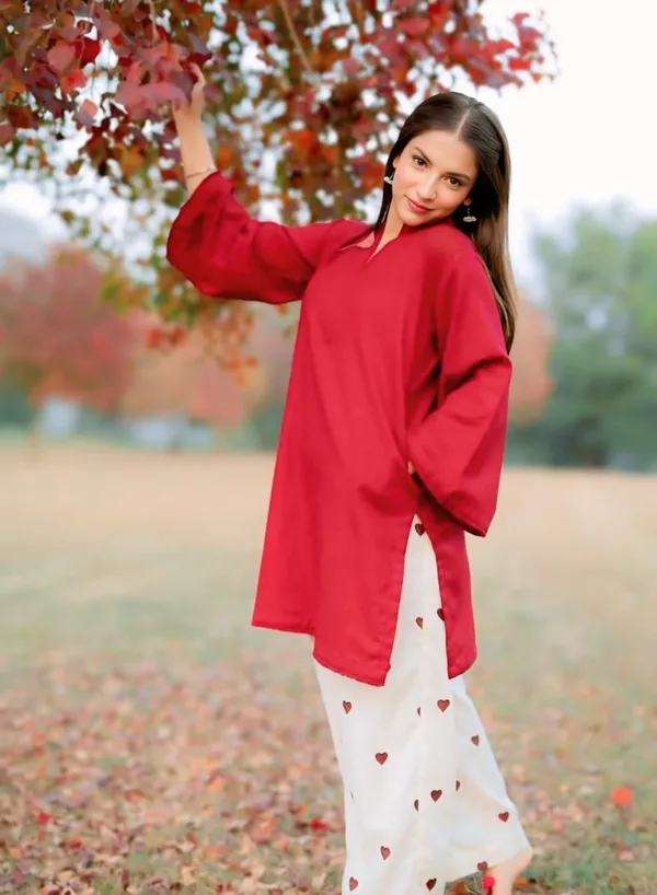 Red_Cotton_Relaxed_Top_Palazzo_Co-Ord_Set_For_Women
