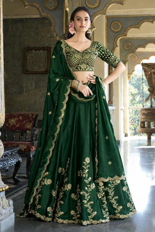 Green_Vichitra_Silk_Premium_Lehenga_Choli_Set_For_Women