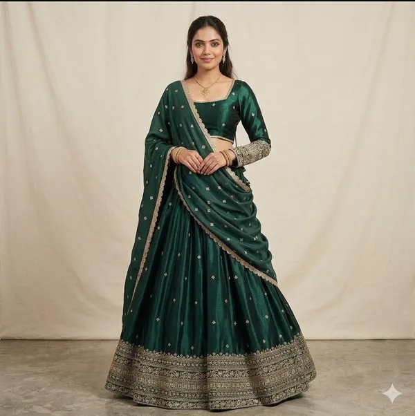 Green_Satin_Premium_Lehenga_Choli_For_Women