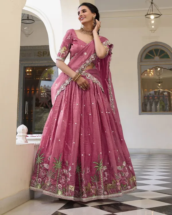 Pink_Crepe_Premium_Lehenga_Choli_Set_For_Women