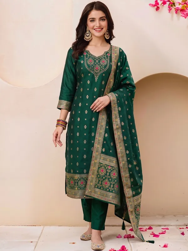 Green_Art_Silk_Premium_Kurta_Set_For_Women