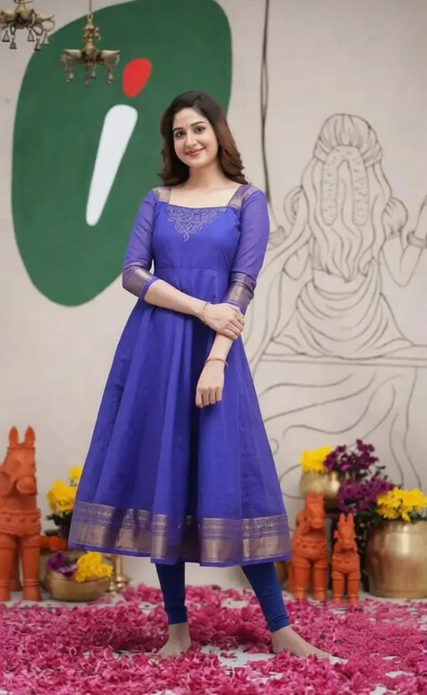 Blue_Kanchi_Cotton_Premium_Anarkali_Kurta_Set_For_Women