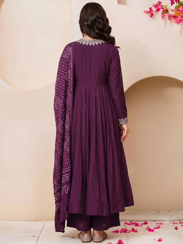 Purple_Chanderi_Premium_Anarkali_Kurta_Set_For_Women