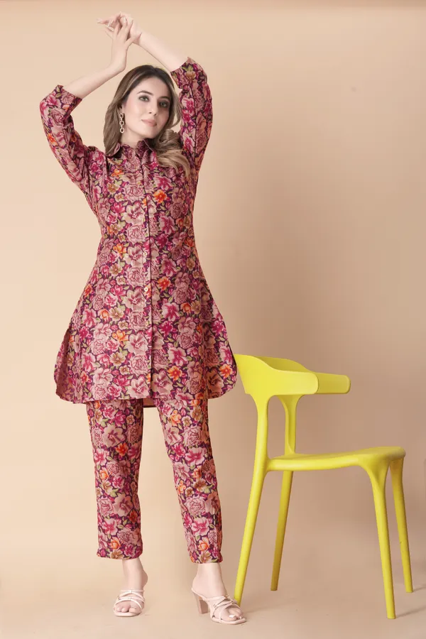 Pink_Rayon_Premium_Kurta_Pant_Set_For_Women