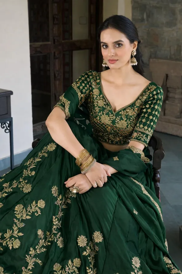 Green_Vichitra_Silk_Premium_Lehenga_Choli_Set_For_Women