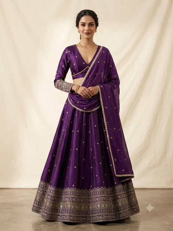 Purple_Satin_Premium_Lehenga_Choli_Set_For_Women