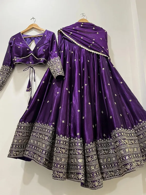 Purple_Satin_Premium_Lehenga_Choli_Set_For_Women
