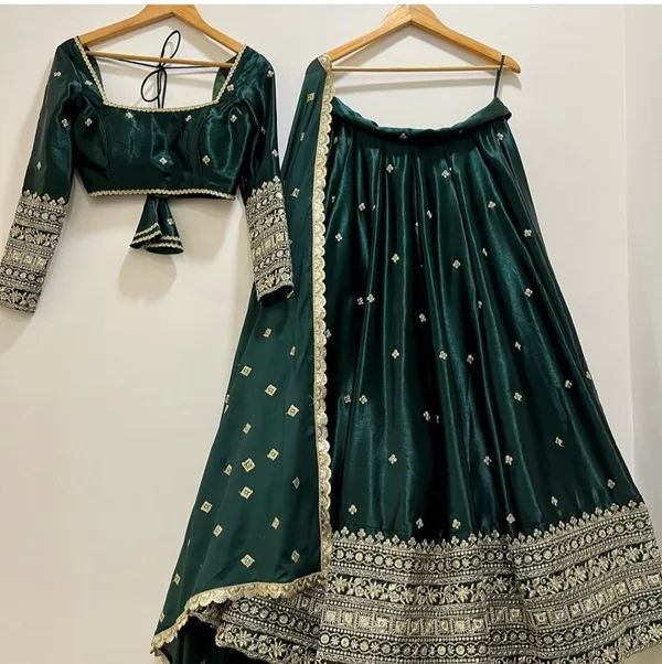 Green_Satin_Premium_Lehenga_Choli_For_Women