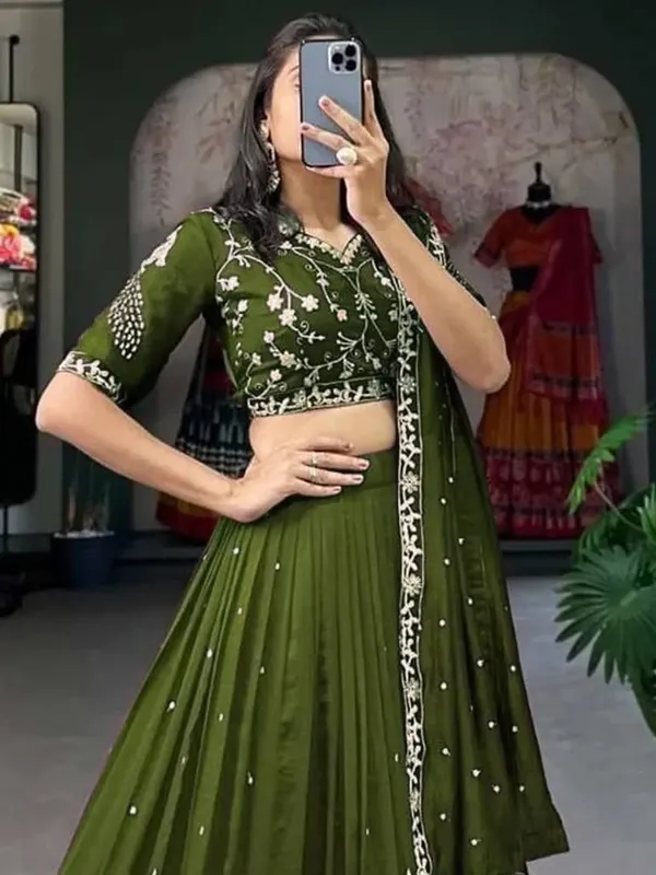 Green_Vichitra_Silk_Premium_Lehenga_Choli_Set_For_Women