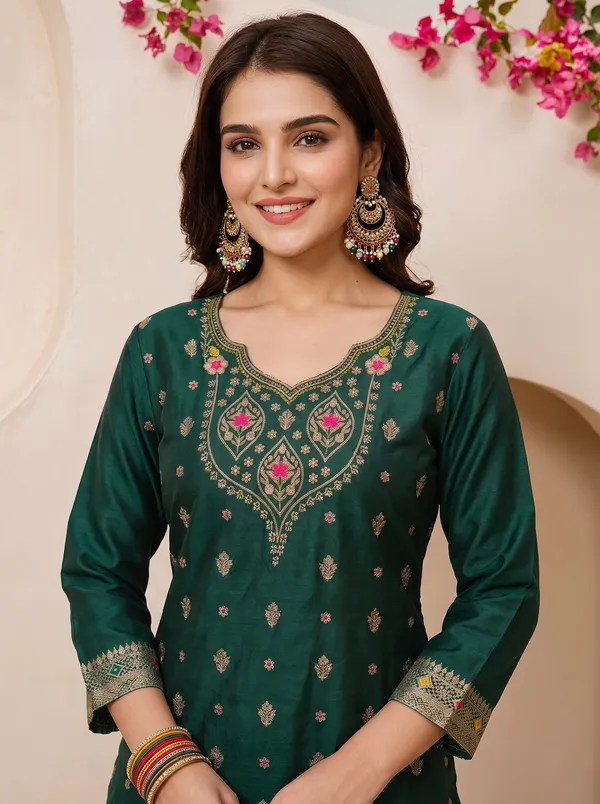 Green_Art_Silk_Premium_Kurta_Set_For_Women