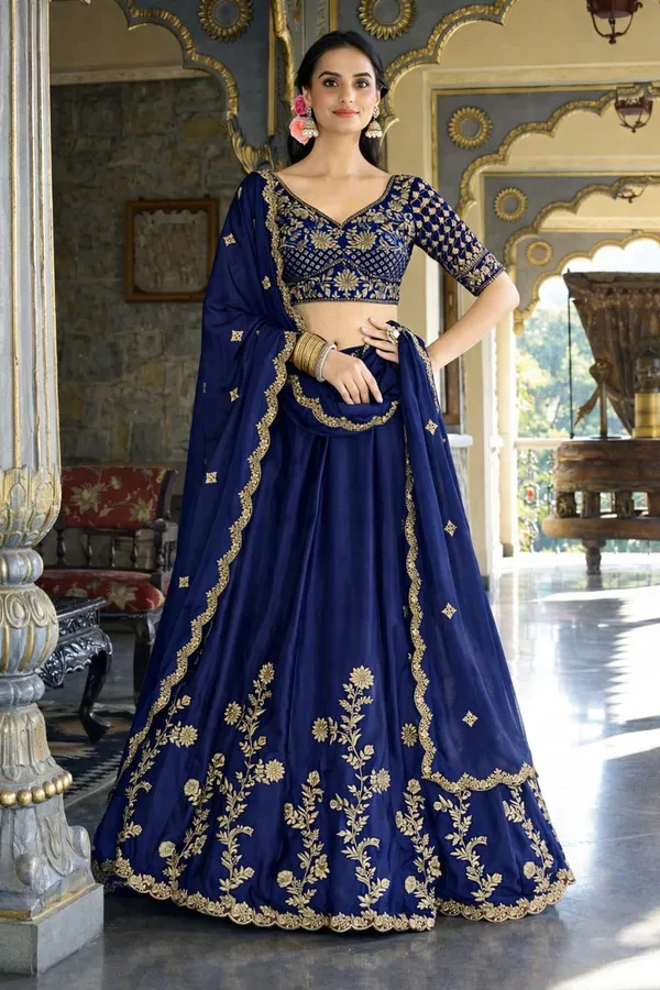 Navy_Blue_Vichitra_Silk_Premium_Lehenga_Choli_For_Women