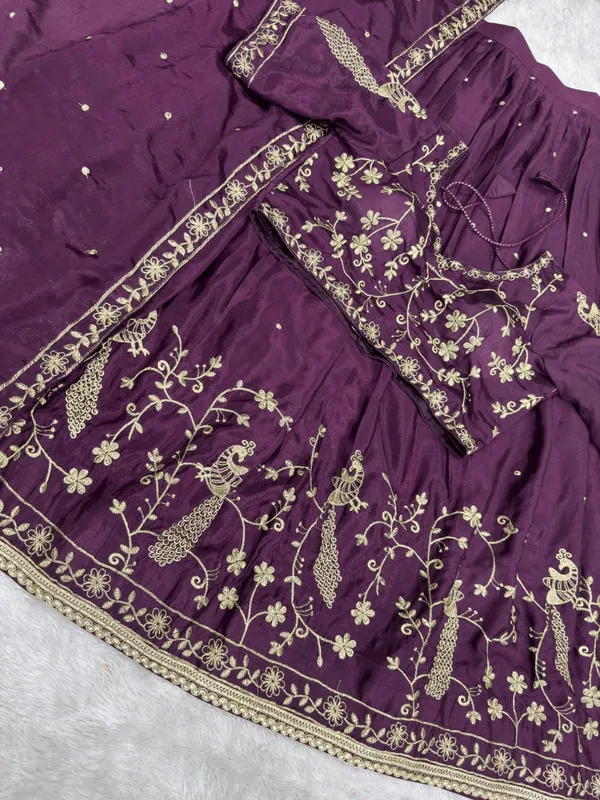 Wine_Vichitra_Silk_Premium_Lehenga_Choli_Set_For_Women