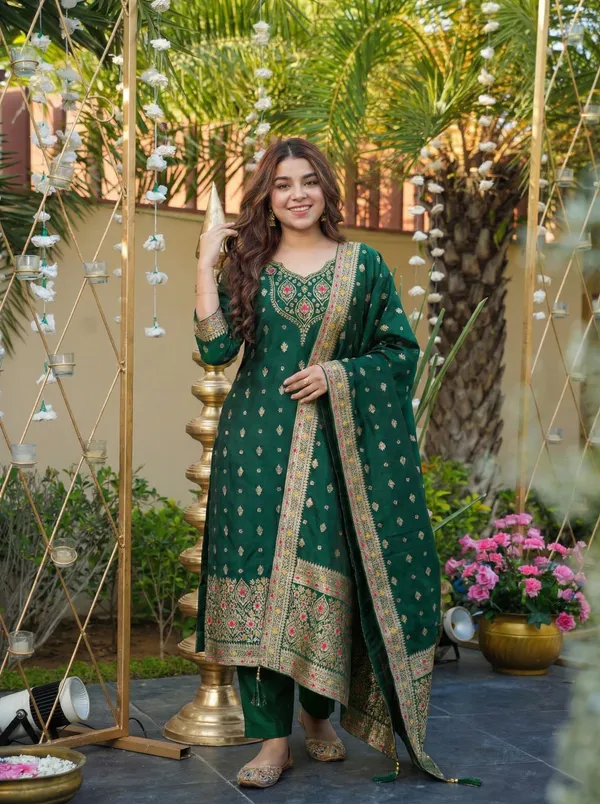 Green_Art_Silk_Premium_Kurta_Set_For_Women
