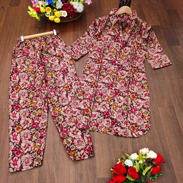 Pink_Rayon_Premium_Kurta_Pant_Set_For_Women