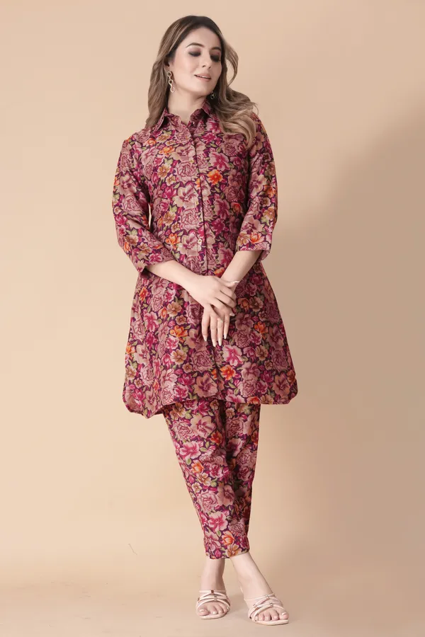 Pink_Rayon_Premium_Kurta_Pant_Set_For_Women