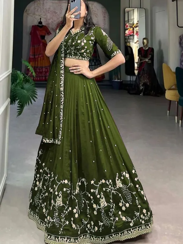 Green_Vichitra_Silk_Premium_Lehenga_Choli_Set_For_Women