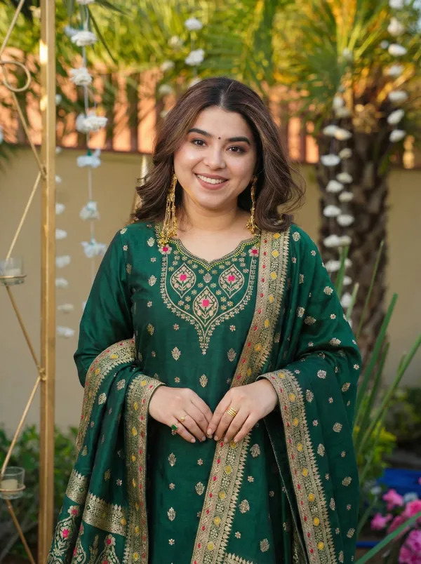 Green_Art_Silk_Premium_Kurta_Set_For_Women