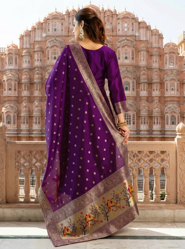 Purple_Art_Silk_Premium_Kurta_Set_For_Women