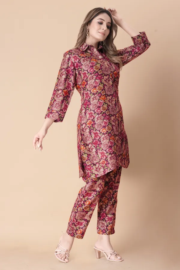 Pink_Rayon_Premium_Kurta_Pant_Set_For_Women