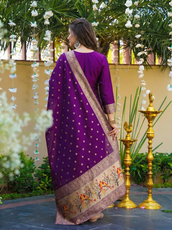 Purple_Art_Silk_Premium_Kurta_Set_For_Women