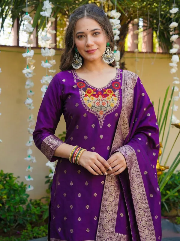 Purple_Art_Silk_Premium_Kurta_Set_For_Women
